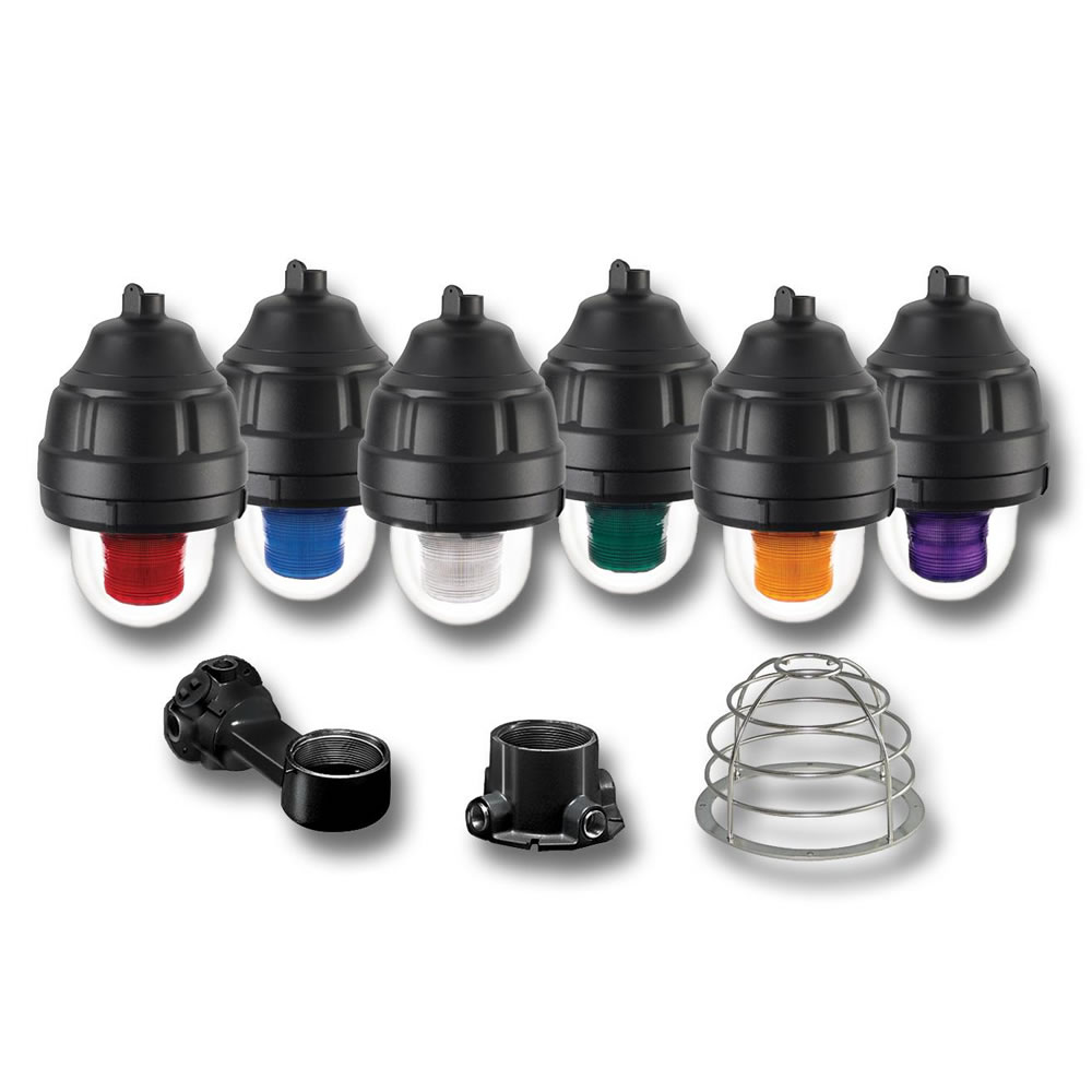 Federal Signal 27XST-024G-MOD Explosionproof Modular Strobe Warning Light, 24 VDC, Strobe Tube Lamp, Ceiling/Pendant Mount, Green Lens