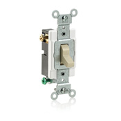 Leviton CS320-2W 3-Way Grounding AC Quiet Toggle Switch, 120/277 VAC, 20 A, 800 W, 1000 VA Power Rating