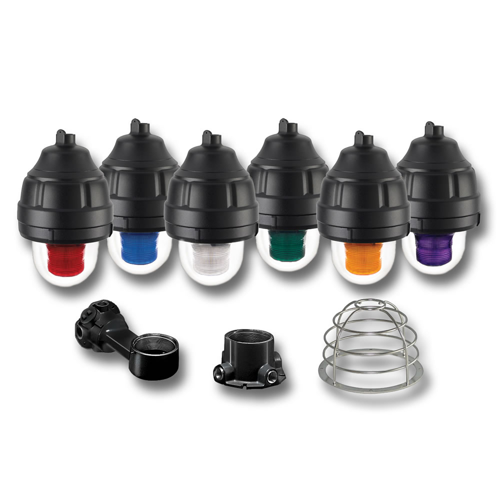 Federal Signal 27XL-120-240A-MOD 27XL Explosionproof Flashing Warning Light With XLT Technology, 120 to 240 VAC, LED Lamp, Ceiling/Pendant/Wall Mount, Amber Lens