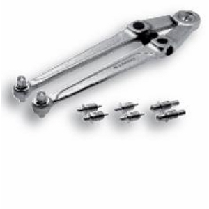 Facom FA-117.B Adjustable Round Face Spanner Wrench, 4 in Capacity, 10/32 in Dia Pin, 10-5/8 in OAL, Federal GGG-W-665B, Alloy Steel, Satin