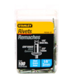 Stanley PSS48-1B Blind Rivet, 1/8 in Dia, 1/2 in Grip, Round Head, Steel