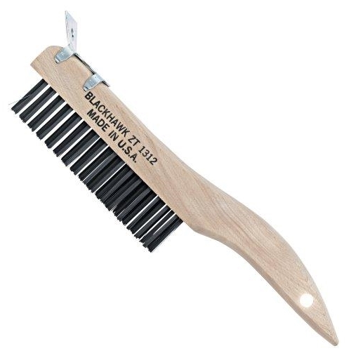 Blackhawk by Proto ZT-1312 Heavy Duty Scratch Brush With Scraper, 10 in OAL, 1-3/16 in