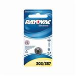 Rayovac 303/357-1ZMG Electronic Battery, Silver Oxide, 1.5 VDC V Nominal, 165 mAh Nominal, SR44