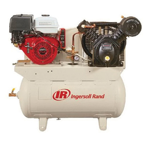 Ingersoll-Rand 45466067 Gas Powered Reciprocating Stationary Air Compressor, 2 Stages, Splash/Synthetic Lubrication, 13 hp, 24 cfm, 30 gal Tank