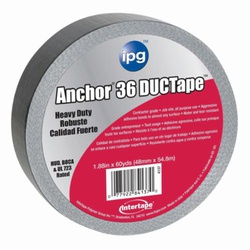 ipg 83052 AC36 Medium-Grade Duct Tape, 54.8 m L x 72 mm W, 11 mil THK, Rubber Resin Adhesive, Polyethylene Film Backing, Black