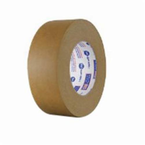 Intertape 71569 534 Flatback Premium Grade Packaging Tape, 60 yd L x 12 mm W, 7.5 mil THK, Solvent Cast Natural/Synthetic Rubber Adhesive, Kraft Paper Backing, Brown