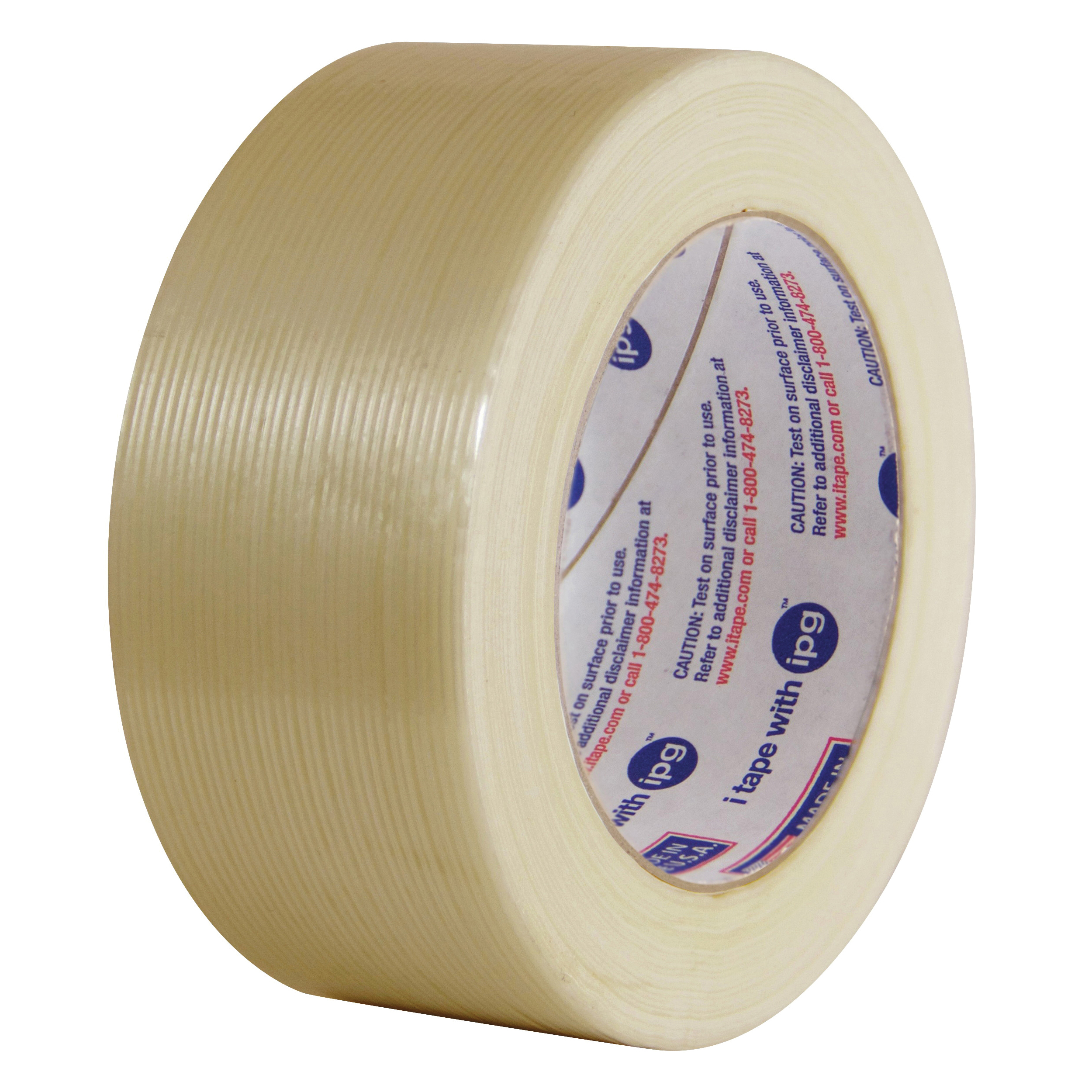 Intertape RG3...53 Medium-Grade Utility-Grade Filament Tape, 54.8 m L x 18 mm W, 4.9 mil THK, Natural Rubber Resin Adhesive, Polyester Backing, Natural
