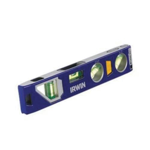 Irwin 1794154 250 Series Magnetic Standard Torpedo Level With 12 Counter Display, 9 in L, 4 Vials, Aluminum, (1) 22.5 deg/(1) 45 deg/(1) Level/(1) Plumb Vial Position, 0.029 deg Accuracy