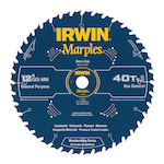 Irwin Marples 1807382 Woodworking Circular Saw Blade, 12 in Dia, 1 in Arbor, Carbide Blade, 40 Teeth