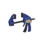 Irwin Quick-Grip 1964718 Medium Duty One Handed Bar Clamp/Spreader, 12 in Clamping, 3-3/16 in D Throat, 7-7/8 to 19-3/8 in Spreading, Steel Bar