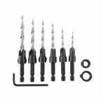 Irwin Speedbor 1882792 Single End Straight Shank Wood Countersink Set, #4 Dia Min Head, #14 Dia Max Head, 8 Pieces, HSS, Bright