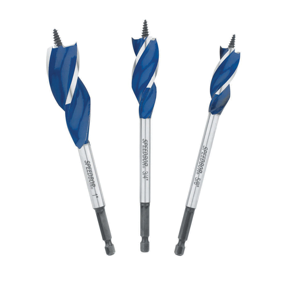 Irwin Speedbor 3041003 Spade Bit Set, 5/8 in Min Drill Bit, 1 in Max Drill Bit, 3 Pieces, HSS, Uncoated
