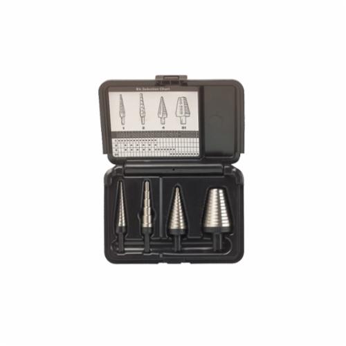 Irwin Unibit 10225 Step Drill Set, #21 Min Drill Bit, #1 Max Drill Bit, 4 Pieces, HSS, Bright