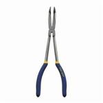 Irwin Vise-Grip 1773387 Long Reach Long Nose Plier, Bent/Serrated Nickel Chromium Steel Jaw, 2 in L x 2 in W Jaw, 11 in OAL, 1/8 in W Tip