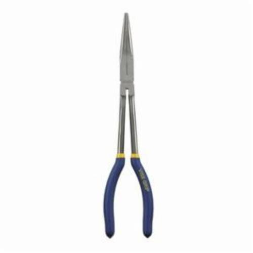 Irwin Vise-Grip 1773390 Long Reach Long Nose Plier, Bent/Serrated Nickel Chromium Steel Jaw, 3-1/4 in L x 1-3/4 in W Jaw, 11 in OAL, 3/8 in W Tip
