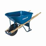 Jackson M6FFKB Heavy Duty Contractor Wheelbarrow With Knobby Tire, 6 cu-ft, 1 Wheels, Flat Free Knobby Tire with Ball Bearing, Steel Tray, Wood Handle