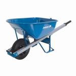 Jackson M6SFFKB Heavy Duty Contractor Wheelbarrow With Knobby Tire, 6 cu-ft, 1 Wheels, Flat Free Knobby Tire with Ball Bearing, Steel Tray, Steel Handle