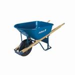 Jackson M6T22BB Heavy Duty Contractor Wheelbarrow With Ball Bearing, 6 cu-ft, 1 Wheels, Tubed Tire with Ball Bearing, Steel Tray, Wood Handle