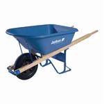 Jackson MP575FFBB Heavy Duty Contractor Wheelbarrow With Flat Free Tire, 6 cu-ft, 1 Wheels, Flat Free Knobby Tire with Ball Bearing, Polyethylene Tray, Wood Handle