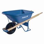 Jackson MP575T22BB Heavy Duty Contractor Wheelbarrow With Ball Bearing, 5.75 cu-ft, 1 Wheels, Tubed Tire with Ball Bearing, Polyethylene Tray, Wood Handle