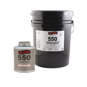 Jet Lube 15502 550 Non-Metallic Anti-Seize Compound, 0.5 lb Brush In Cap Bottle, Gel/Paste Form, Black, 1.26
