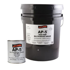 Jet Lube 25016 AP-5 High Temperature Multi-Purpose Grease, 5 gal Pail, Gel/Paste Form, Black, 0 to 550 deg F