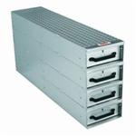 CRESCENT JOBOX 1409980 Heavy Duty Aluminum Drawer Storage, 24 in H x 12 in W x 50 in D, 75 lb Storage, Silver