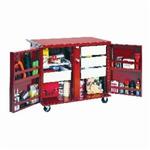 CRESCENT JOBOX 675990 Rolling Work Bench, 43.88 in L x 26.88 in W x 38-1/2 in H, 21.7 cu-ft Load, Brown