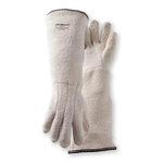 Jomac 422-11 Heat-Resistant Gloves, L, Terry Cloth, Natural White, Gauntlet Cuff, 11 in L, 250 deg F Max Temperature