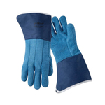 Jomac 628FR Welding Gloves, Terry Cloth, Blue, Duck Gauntlet Cuff, 5 in L