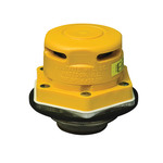 Justrite 08006 Vertical Drum Vent, 2 in NPT/NPS Bung, Stainless Steel Flame Arrestor, For Use With 205 L Chlorinated Solvent Drums, Polyethylene, Yellow