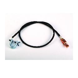 Justrite 08505 Antistatic Wire With 5/8 in C Clamp and 5/8 in Alligator Clip, 3 ft L, Insulated Wire