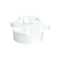 Justrite 12861 Closed Top Carboy Cap, 7-1/2 in Dia x 120 mm Mouth, Polypropylene, White