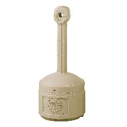 Justrite 26800B Original Smoker's Cease-Fire Medium Duty Cigarette Butt Receptacle, 4 gal Capacity, 38-1/2 in H, Polyethylene, Adobe Beige