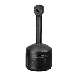 Justrite 26800D Original Smoker's Cease-Fire Medium Duty Cigarette Butt Receptacle, 4 gal Capacity, 38-1/2 in H, Polyethylene, Deco Black