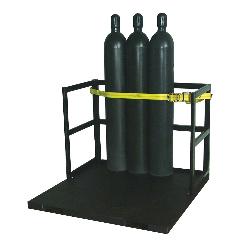 Justrite 35218 End Loaded Gas Cylinder Forklift Pallet, 21 Cylinder, 6000 lb Load, 9 in Dia Cylinder, Steel