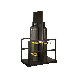 Justrite 35222 End Loaded Gas Cylinder Forklift Pallet With Firewall, 12 Cylinder, 4000 lb Load, 9 in Dia Cylinder, Steel