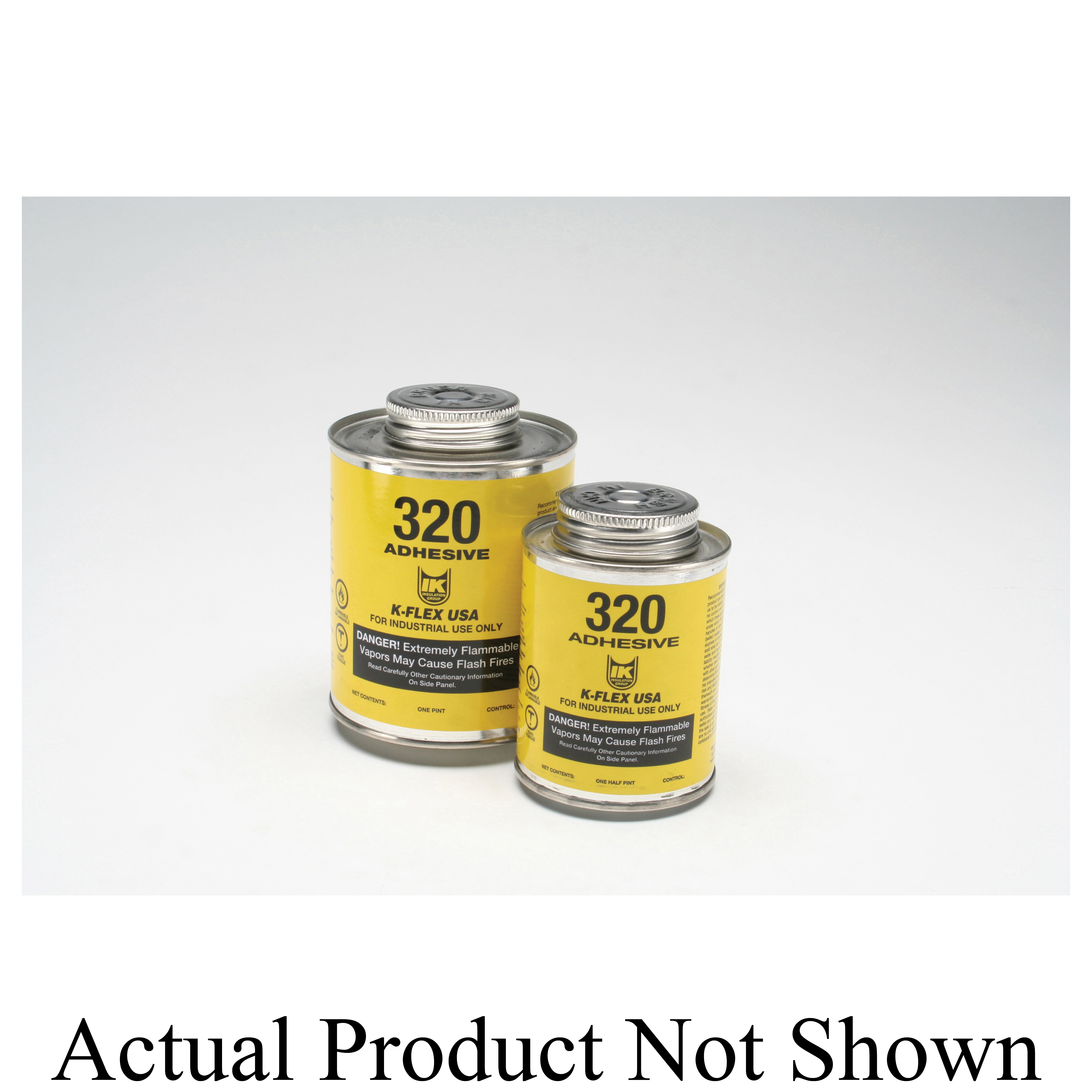 K-Flex 800-320-12PTB 320 Contact Adhesive, 1/2 pt Brush Top Can, Liquid Form, Amber