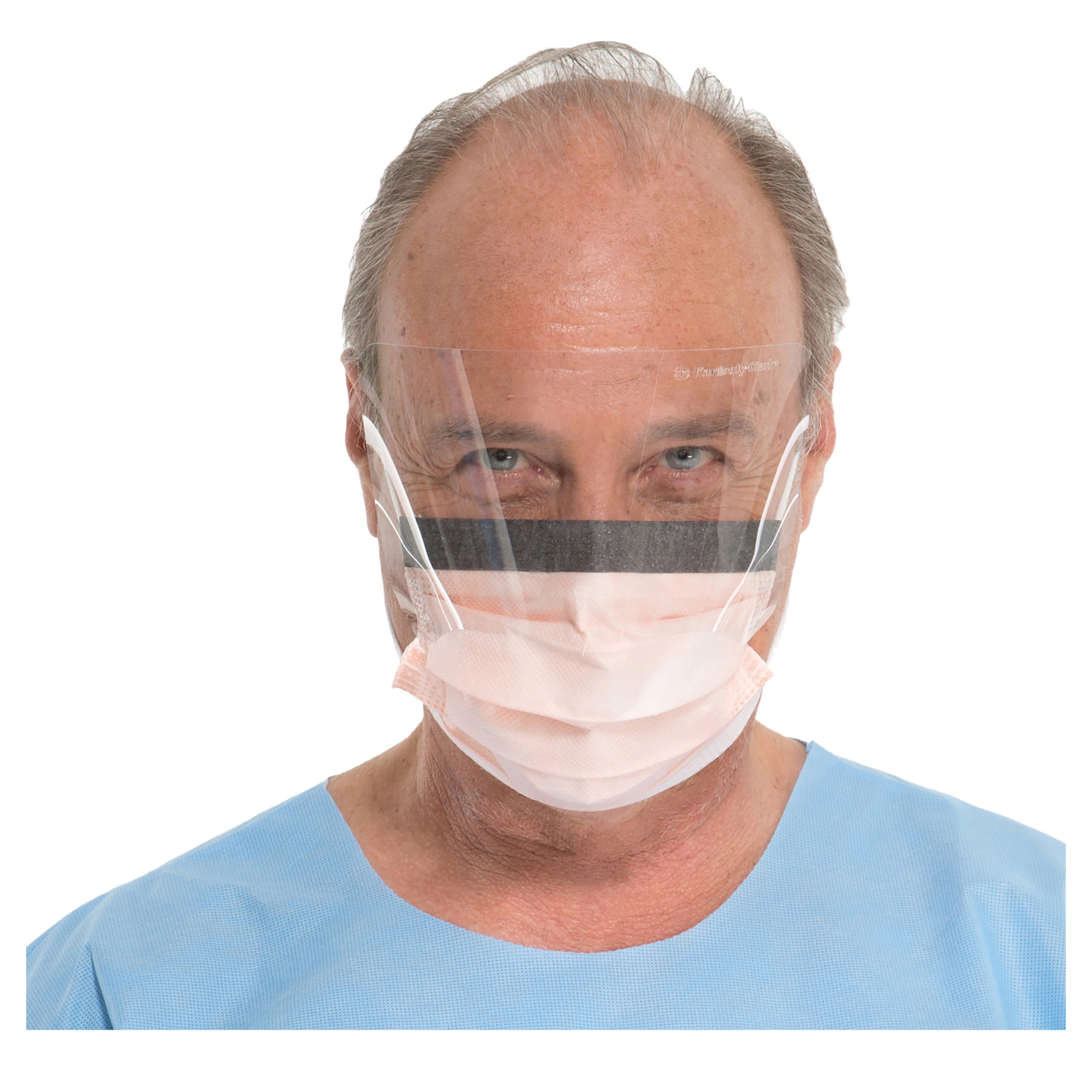 Kimberly-Clark* Fluidsheild* 47137 Pleat Style Procedure Mask With Clear Splashguard* Anti-Glare Visor, Universal, Resists: Fluid and Fog