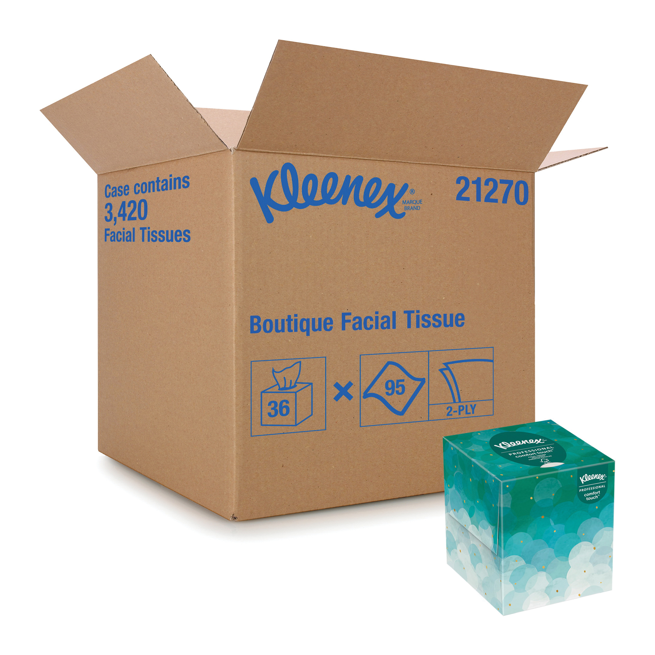 Kleenex 21270 Boutique* Upright Facial Tissue, Paper, White