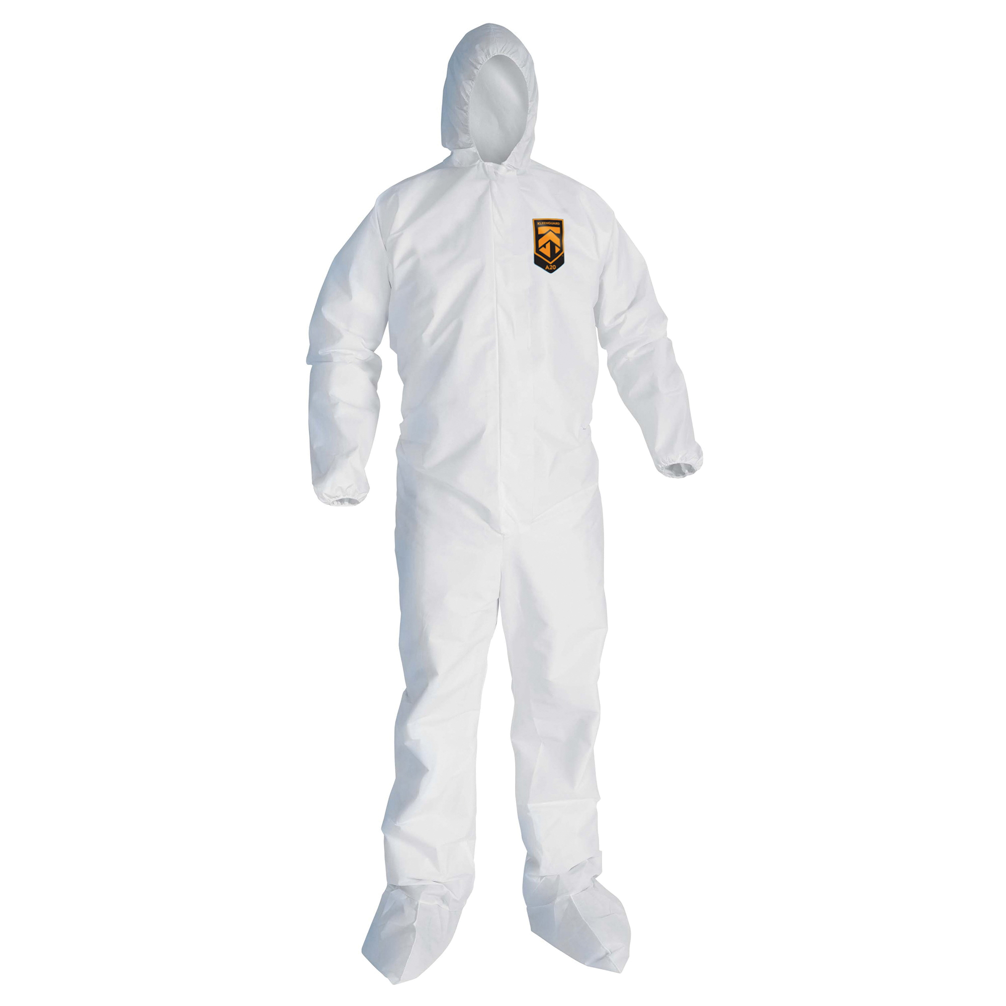 KleenGuard 10610 A10 Breathable Light Duty Lightweight Disposable Coverall, 3XL, White, SMS Fabric, 29-1/2 in Chest, 31-1/2 in L Inseam