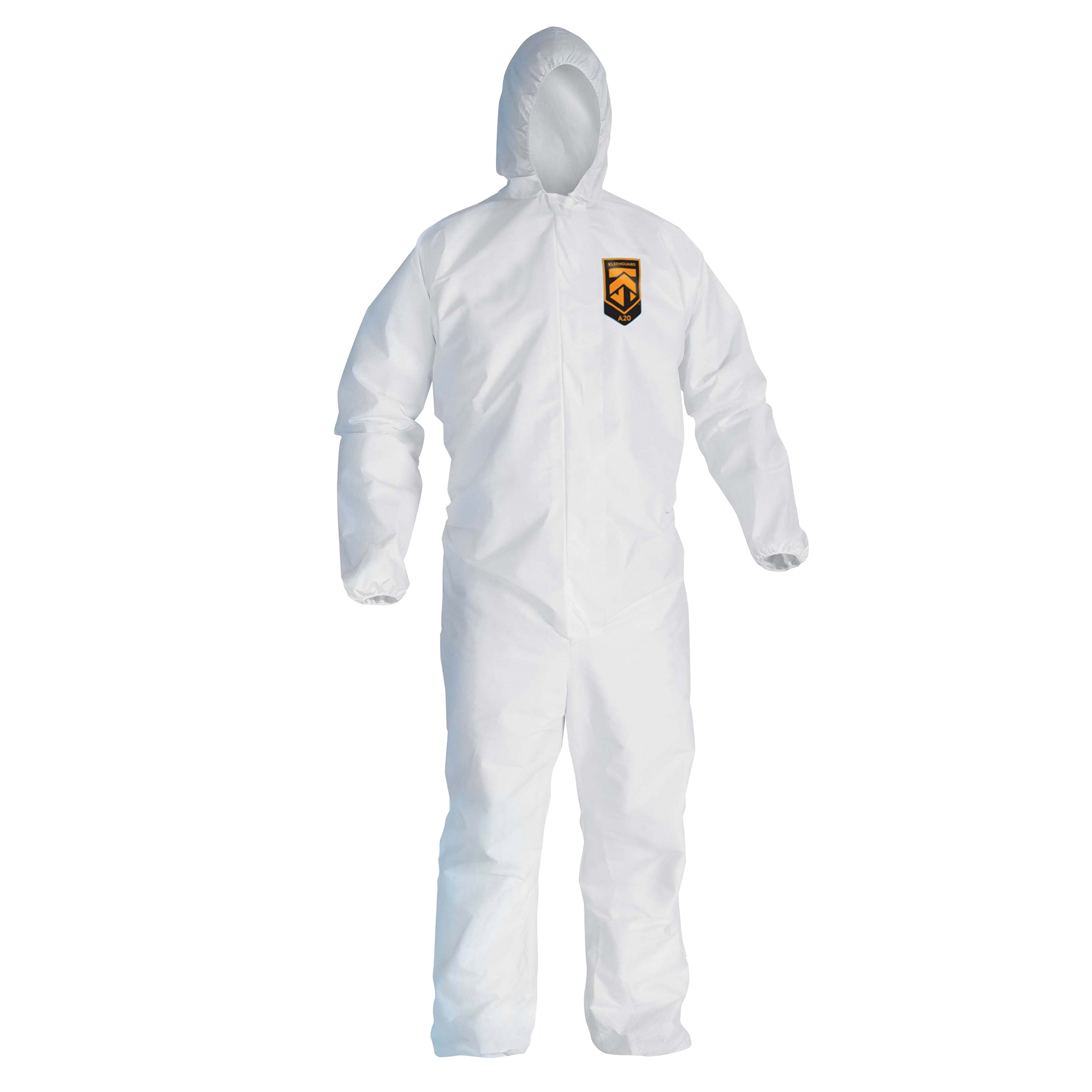 KleenGuard 12225 A10 Breathable Light Duty Lightweight Disposable Coverall, XL, White, SMS Fabric, 26-1/2 in Chest, 38-1/2 in L Inseam
