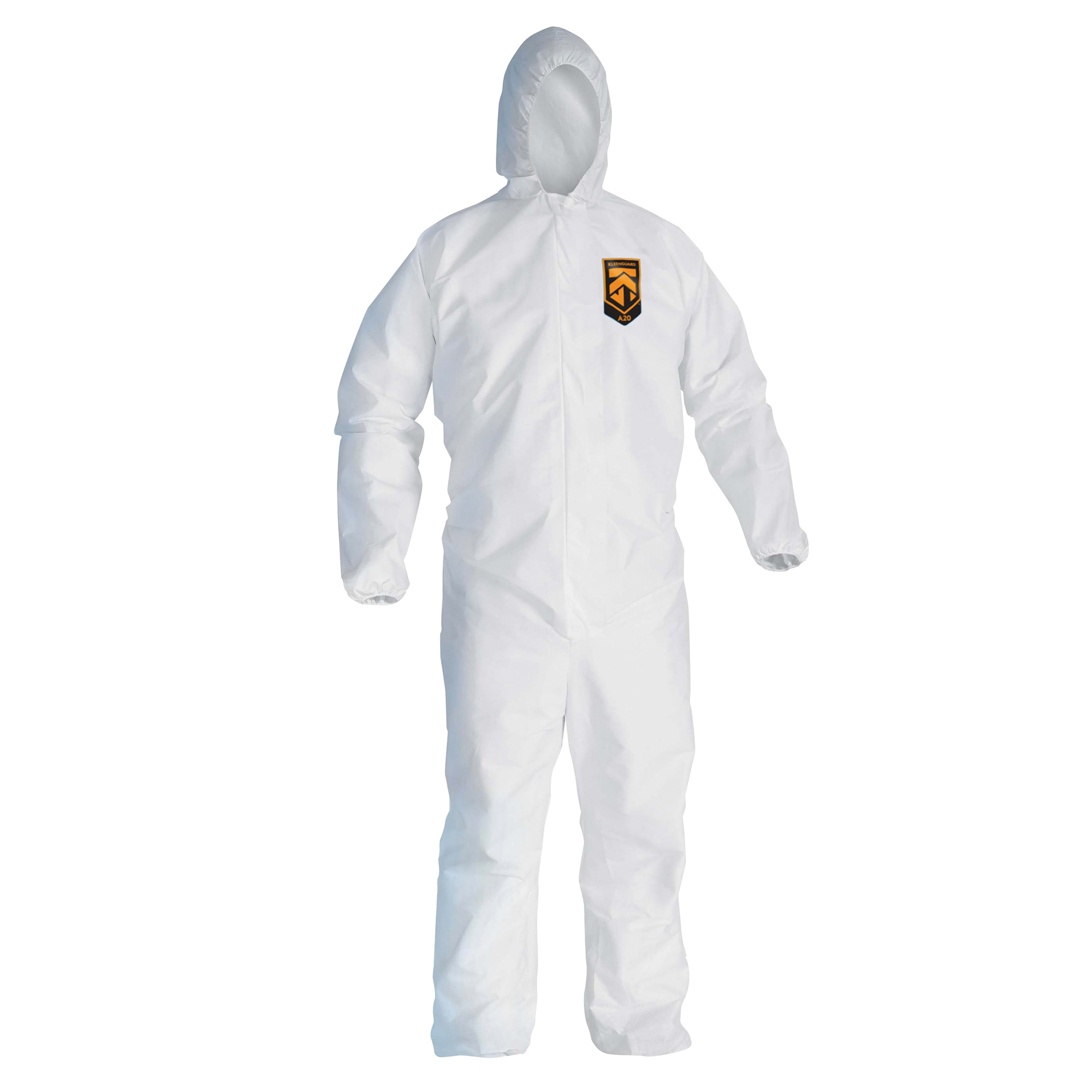 KleenGuard 12227 A10 Breathable Light Duty Lightweight Disposable Coverall, 3XL, White, SMS Fabric, 29-1/2 in Chest, 40-1/2 in L Inseam
