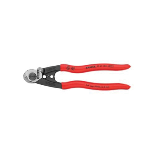 Knipex 95 61 190 SBA High Leverage Wire Rope Cutter With Opening Spring, Crimping Dies, 9/32 in Cable/Wire, 190 mm OAL, Forged Steel Jaw
