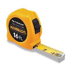 Komelon 4916 Measuring Tape, 16 ft L x 3/4 in W Blade, Steel, Imperial