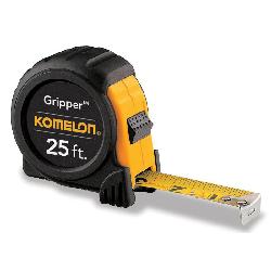Komelon Gripper 5425 Measuring Tape, 25 ft L x 1 in W Blade, Steel Blade, Imperial Measuring System