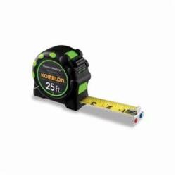 Komelon Monster MagGrip 7125 Magnetic Measuring Tape With Belt Clip, 25 ft L x 1 in W Blade, Steel Blade, Imperial Measuring System, 1/16 in Graduation