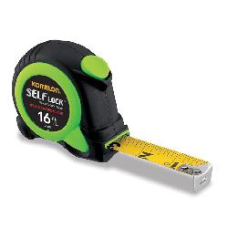Komelon Self Lock SL28116 Measuring Tape, 16 ft L x 1 in W Blade, Steel, Imperial