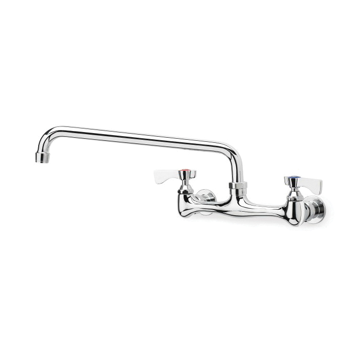 Krowne 12-812L Silver Wall Mount Faucet, 2 gpm Flow Rate, 8 in Center, Standard Spout, Import
