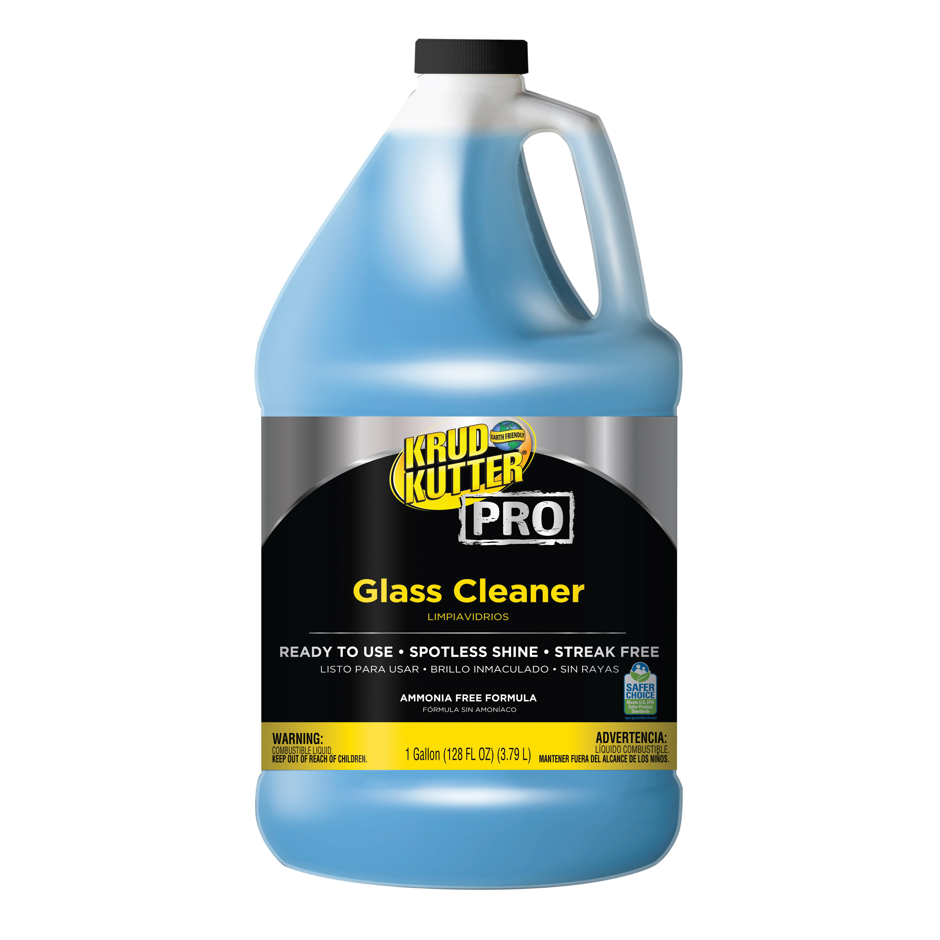 Krud Kutter Pro 352243 Glass Cleaner, 1 gal Bottle, Mild Odor/Scent, Blue, Liquid Form